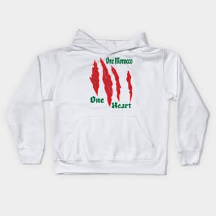 Marocain Proud One Heart One Morocco Kids Hoodie